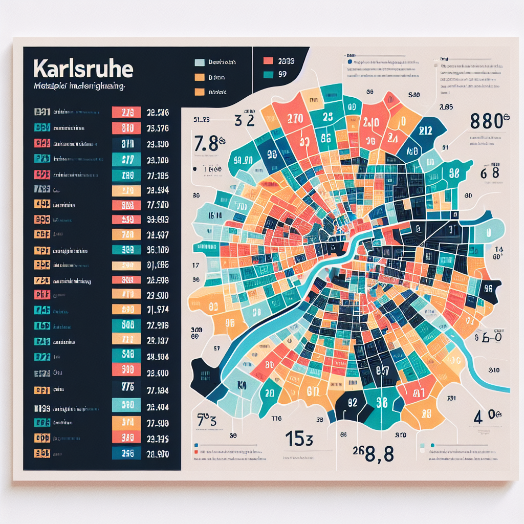 Mietpreise nach Stadtteilen in Karlsruhe laut Mietspiegel